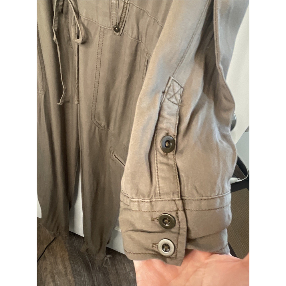 Free People Women's Utility Pantsuit Sz 4 100% Rayon Cargo Jumpsuit Boho - Picture 6 of 16